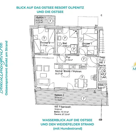 Beachloungethree- 1 Og, Meerblick, Balkon, Kamin, Sauna アパート